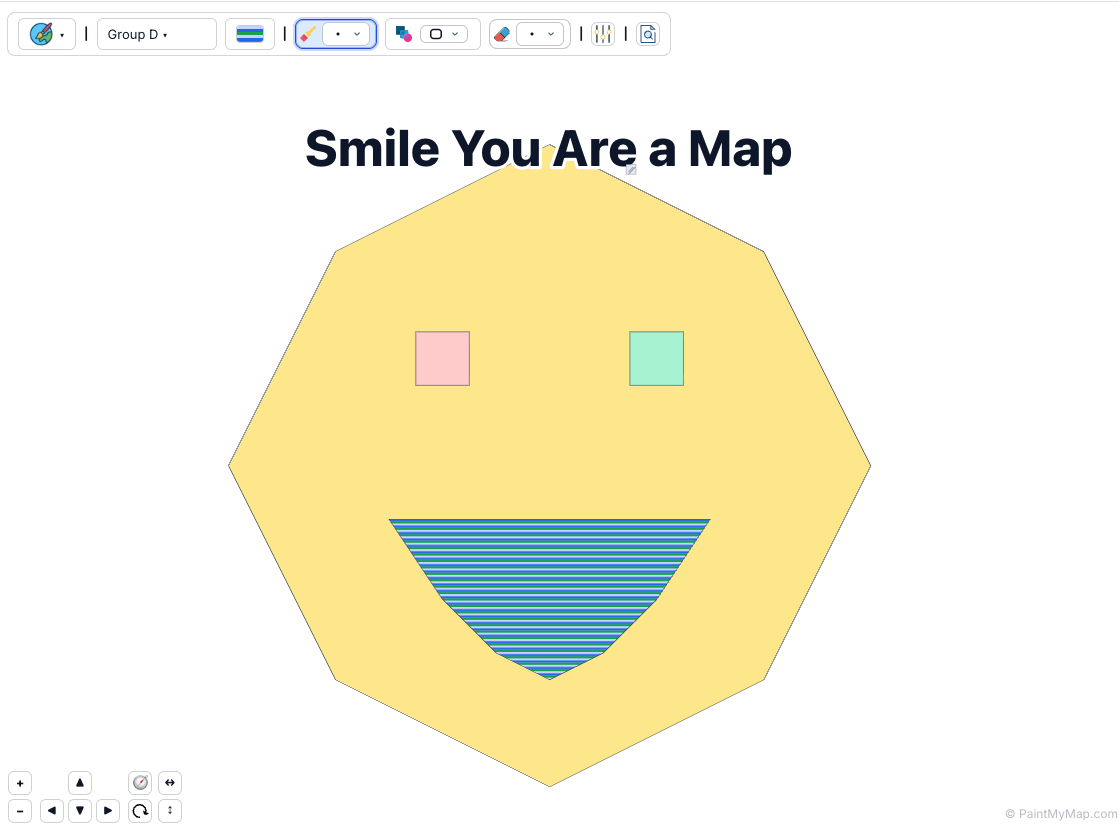 Fictional smiley face map